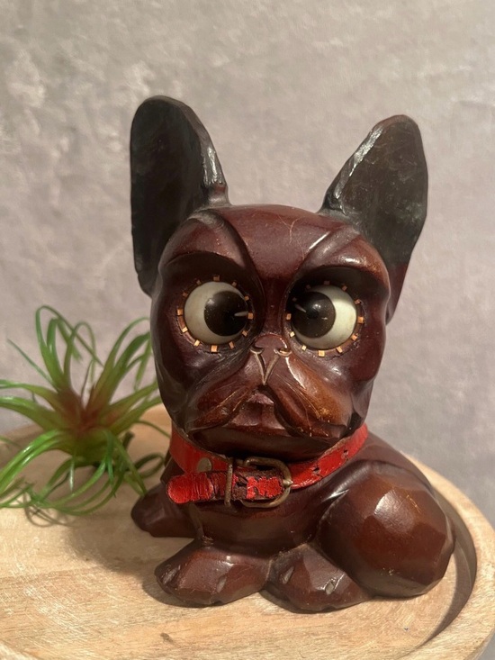 Other - Antique Oswald German googly eye clock French bulldog